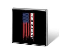 U.S.A. FlagAssistant Square Brooch Pins Metal Badge Lapel Pin Jacket Hat Bag Accessories Decoration