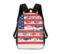 U.S.A. Fools Day Fish Flag Classic Mens Backpack Womens 17 Inch Shoulder Bag