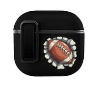 U.S.A. Football Breaking Hard Shell Case Skin Accessories Cover with Secure Lock Clip Compatible with AirPods 4