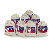 U.S.A Georgia State Flag 8Pcs Drawstring Gift Bags Reusable Hessian Bags for Wedding Favors Party Jewelry Pouches