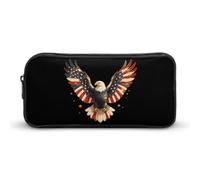 U.S.A Golden Ea-gle Cute Pencil Case Large Capacity Makeup Pouch Portable Pencil Bag with Zippered