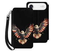 U.S.A Golden Ea-gle Phone Case Compatible with iPhone 17 Air | Unisex Leather Wallet Thin Fit Cellphone Protective Cover