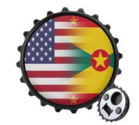 U.S.A Grenada Flag 2 in 1 Magnetic Beer Bottle Opener Fridge Magnets Easy Storage Gift for Men Women Black-Style
