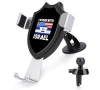U.S.A Israel Stand with Car Phone Holder Rotatable Mount Dashboard Windshield Air Vent Accessories