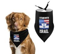 U.S.A Israel Stand with Dog Bandana Pet Scarf for Small Medium Large Dogs Triangle Bibs Photo Prop Gift