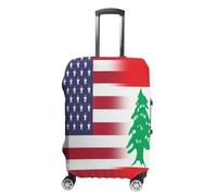 U.S.A Lebanon Flag Luggage Cover Elastic Suitcase Protectors Anti-Scratch Fits 18-32 Inch Case