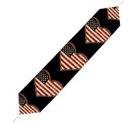 U.S.A. Leopard Flag Love Plush Table Runner Boho Country Farmhouse Kitchen Dining Table Decoration 200*33cm