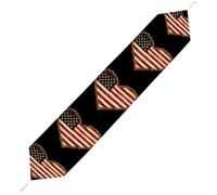 U.S.A. Leopard Flag Love Plush Table Runner Boho Country Farmhouse Kitchen Dining Table Decoration 229*33cm