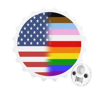 U.S.A LGBT Transgender Flag 2 in 1 Magnetic Beer Bottle Opener Fridge Magnets Easy Storage Gift for Men Women White-Style