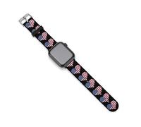 U.S.A Love Heart Flag Silicone Watchband Compatible with IWatch Classic Replacement Strap Soft Wristbands for Men Women 38mm/40mm