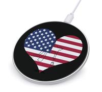 U.S.A Love Heart Flag Wireless Charger Pad 10W Max Compatible with iPhone Portable Fast Charging Station