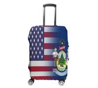 U.S.A Maine State Flag Luggage Cover Elastic Suitcase Protectors Anti-Scratch Fits 18-32 Inch Case