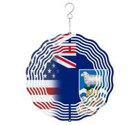 U.S.A. Malvinas Islands Flag 10" Wind Chimes Hanging Ornaments