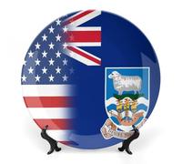 U.S.A. Malvinas Islands Flag Ceramic Decorative Plate Home Decor Collection Ornament Souvenir Trays Home Art 7inch