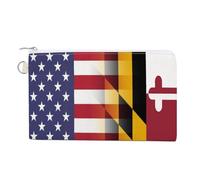 U.S.A. Maryland Flag Portable Canvas Coin Purse Fashion Pencil Case Travel Makeup Bag