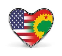 U.S.A Oromo Liberation Front Flag Button Brooch Pins Heart-Shaped Badges Decoration with Graphic Hat Clothing Bag