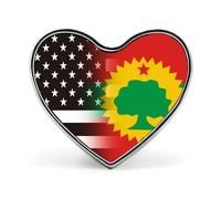 U.S.A. Oromo Liberation Front Flag Heart-shaped Brooch Pins Metal Badge Lapel Pin Jacket Hat Bag Accessories