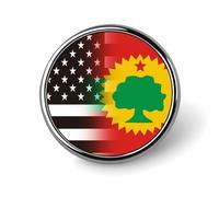 U.S.A. Oromo Liberation Front Flag Round Brooch Pins Metal Badge Lapel Pin Jacket Hat Bag Accessories