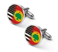 U.S.A. Oromo Liberation Front Flag Round Cufflinks for Men Classic Cuff Links Jewellery for Wedding Business Party