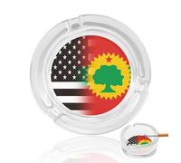 U.S.A. Oromo Liberation Front Flag Round Glass Ashtray Washable Simple Ash Trays