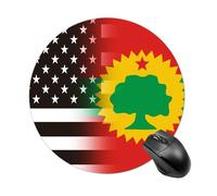 U.S.A. Oromo Liberation Front Flag Round Mouse Mat Pad Slim Anti-Slip Office Desk Accessories 7.8 Inches
