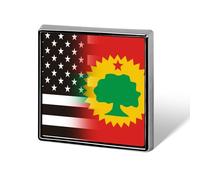 U.S.A. Oromo Liberation Front Flag Square Brooch Pins Metal Badge Lapel Pin Jacket Hat Bag Accessories Decoration