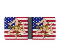 U.S.A. Sicilian Flag Custom Bifold Wallet for Men Women