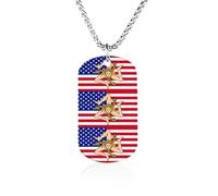 U.S.A. Sicilian Flag Custom Memorial Necklace Personalized Rectangle Necklaces Pendant Jewelry Gifts for Men Women