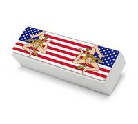 U.S.A. Sicilian Flag Funny Glasses Case Hard Shell Eyeglasses Case Protector with Cleaning Cloth for Women Men