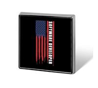 U.S.A. Software Developer Square Enamel Brooch Pin Button Badges Decoration Hat Clothing Bag Accessories Gift Crafts
