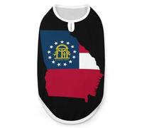 U.S.A. State Georgia Flag Map Funny Dog Shirts Pet Sleeveless Clothes Puppy Cat T-shirts for Small to Large