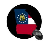 U.S.A. State Georgia Flag Map Round Gaming Mousepad Rubber Base Desk Mat for Office Laptop Computer