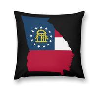 U.S.A. State Georgia Flag Map Soft Plush Throw Pillow Covers Pillowcase