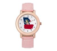 U.S.A. State Georgia Flag Map Women's Wrist Watch Fashion Alloy Quartz Watch with Strap Easy to Read