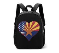 U.S.A. State of Arizona Flags Heart Casual Daypack Daily Backpacks Travel Shoulder Bag with Adjustable Straps for Women Men