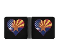 U.S.A. State of Arizona Flags Heart Custom Bifold Wallet for Men Women
