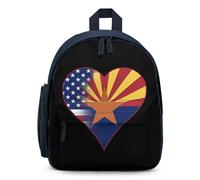 U.S.A. State of Arizona Flags Heart Cute Backpack Small Daily Daypack Travel Shoulder Bag with Adjustable Strap Funny Graphic