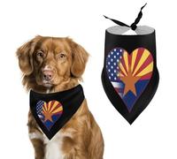 U.S.A. State of Arizona Flags Heart Cute Dog Bandanna Scarf Printed Adjustable Triangle Pet Kerchief for Dogs And Cats