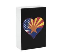 U.S.A. State of Arizona Flags Heart Funny Cigarette Case Stylish Cigarettes Holder Box Ideal Gifts for Men Women Smoker