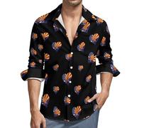 U.S.A. State of Arizona Flags Heart Men's Long Sleeve Button Down Shirts Casual Regular Fit Shirt with Pocket