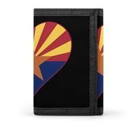 U.S.A. State of Arizona Flags Heart Printed Trifold Wallets Front Pocket Wallet With ID Window Gifts for Men And Women