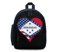 U.S.A. State of Arkansas Flag Heart Cute Backpack Small Daily Daypack Travel Shoulder Bag with Adjustable Strap Funny Graphic