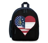 U.S.A. State of Georgia Flag Heart Cute Backpack Small Daily Daypack Travel Shoulder Bag with Adjustable Strap Funny Graphic