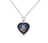 U.S.A. State of Idaho Flags State Custom Urn Necklace Pet Ashes Cute Pet Memorial Pendant Jewelry Gifts for Dog Cat