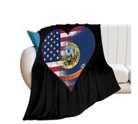 U.S.A. State of Idaho Flags State Cute Throw Blanket Super Soft Blankets for Fall And Winter Couch Sofa Bedroom 30"*40"（76 * 100cm）