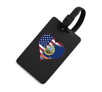 U.S.A. State of Idaho Flags State Funny Luggage Tag Identifiers Travel Bag Tags with Name ID Label for Suitcase Backpack