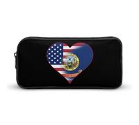 U.S.A. State of Idaho Flags State Funny Pen Case Pencil Large Pouch Stationery Bag Makeup Cosmetic Organizer for Men Women