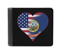 U.S.A. State of Idaho Flags State Funny Wallet for Men RFID Blocking Bifold Wallet Soft Billfold with Card Slots Custom Gifts
