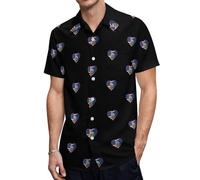 U.S.A. State of Idaho Flags State Men's Button Down Shirt Casual Short Sleeve Shirts Beach Summer Shirt with Pocket