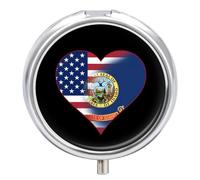 U.S.A. State of Idaho Flags State Pill Case 3 Compartment Pillbox